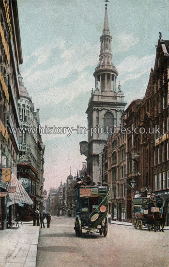 Cheapside & Bow Church, London, c.1905.